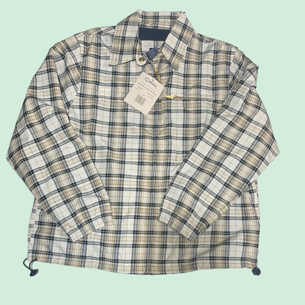NEW! Vtg Catalina Womens L (14/16) Jacket Windbreaker Plaid Full Zip Vintage NWT
